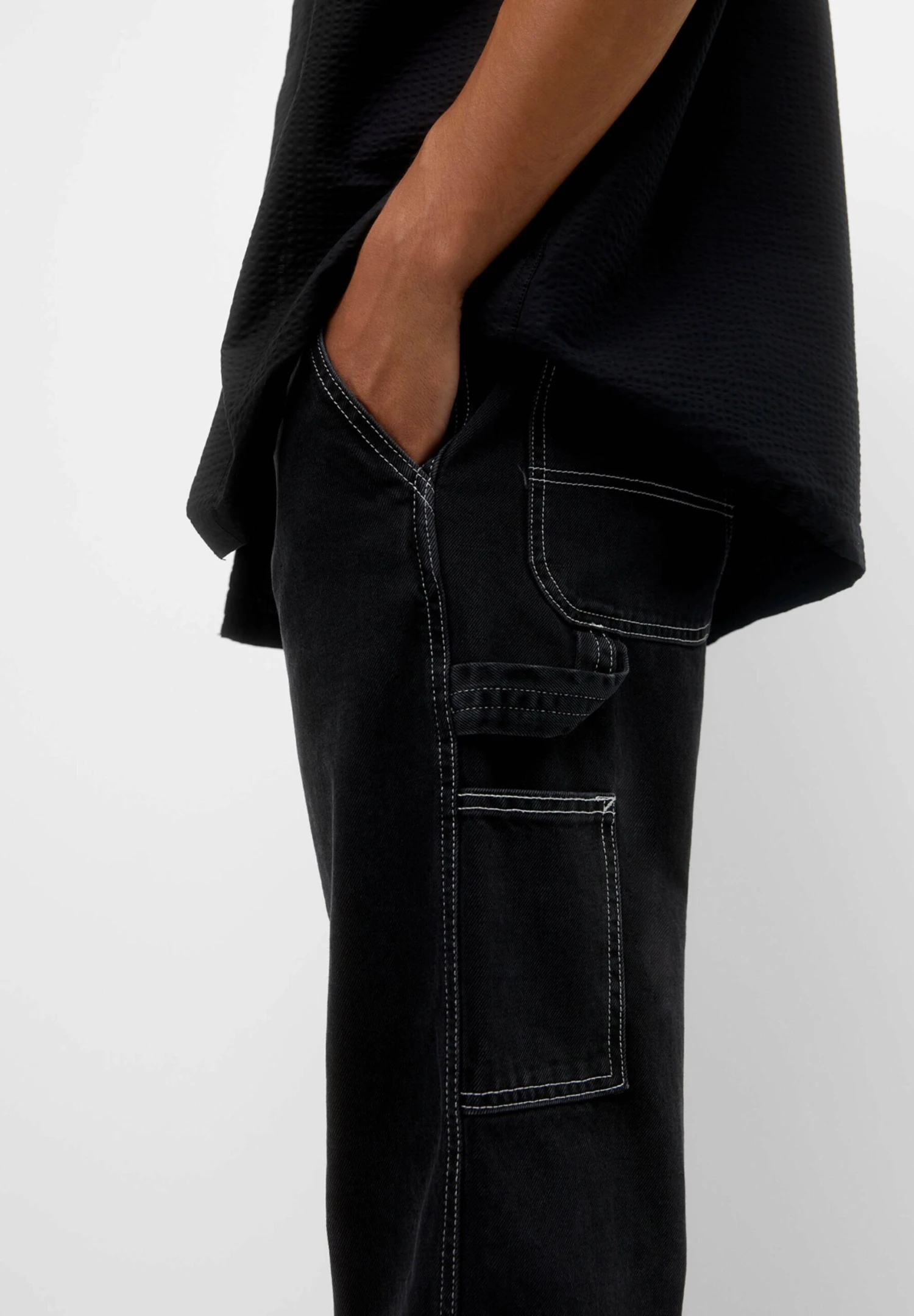 PULL & BEAR CarpenterJeans A SigarettaBlack Uomo Jeans PUC22G0OR-Q11 4 PULL & BEAR CarpenterJeans A SigarettaBlack Uomo Jeans PUC22G0OR-Q11 - immagine 4