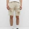 PULL & BEAR Ripped Bermuda- Shorts Di Jeans - Stone