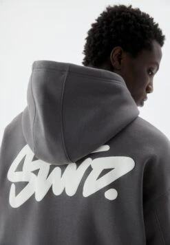 PULL & BEAR Logo - Felpa Con Cappuccio - Dark Grey -Pull & Bear e24fe0a4649f44f4b0720d7355296d71