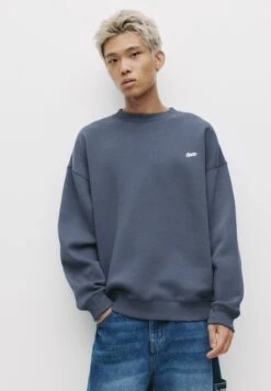 PULL & BEAR ROUND NECK STWD - Felpa - Blue/grey -Pull & Bear e301062c29584705ae5d19bb083ebd17
