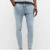 PULL & BEAR Basic Carrot FitJeans Slim FitLight Blue Denim Uomo Jeans PUC22G0OU-K11