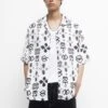 PULL & BEAR Geometric PrintCamiciaWhite Uomo Camicie PUC22D0JX-A11