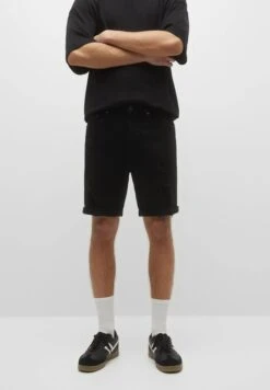 PULL & BEAR Slimfit- Shorts Di Jeans - Black