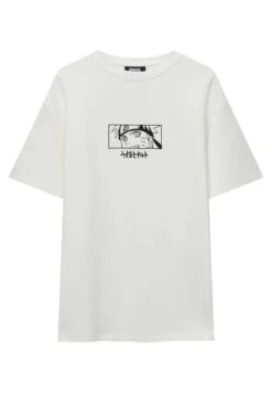 PULL & BEAR Naruteo EmbroideredT-Shirt Con StampaWhite Uomo T-shirt E Polo PUC22O1OU-A11 -Pull & Bear e56091a79acf4dbeb9cc56f1add44bc4