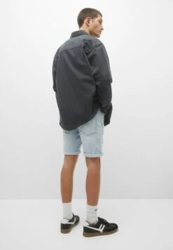 PULL & BEAR Ripped - Shorts Di Jeans - Blue Denim -Pull & Bear e5d1978dd3f54781b8ffbf396824576f