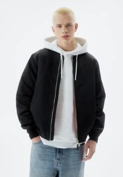 PULL & BEAR Basic PaddedGiubbotto BomberBlack Uomo Giacche PUC22T0SR-Q11