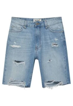 PULL & BEAR Ripped Bermuda Shorts Di JeansBlue Uomo Jeans PUC22F0D5-K11 -Pull & Bear e8aa379c79c74d82afd978fc5b5b2ff3