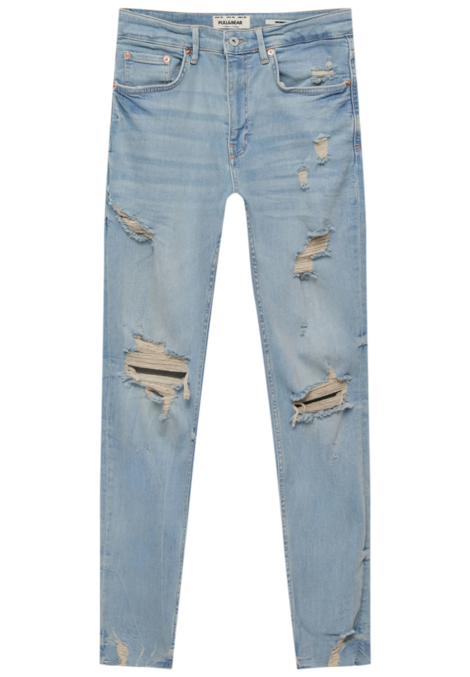 PULL & BEAR Ripped - Jeans Slim Fit - Light Blue 6 PULL & BEAR Ripped - Jeans Slim Fit - Light Blue - immagine 6