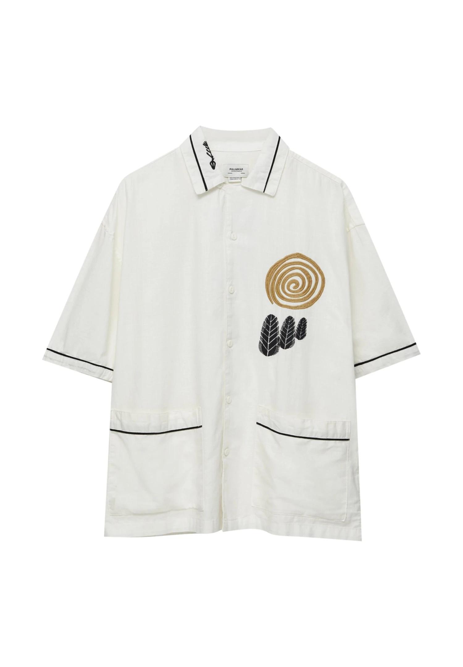 PULL & BEAR Embroidered Short SleeveCamiciaWhite Uomo Camicie PUC82N000-A11 8 PULL & BEAR Embroidered Short SleeveCamiciaWhite Uomo Camicie PUC82N000-A11 - immagine 8