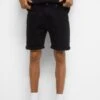 PULL & BEAR Bermuda With Turn-Up Hems - Shorts Di Jeans - Black