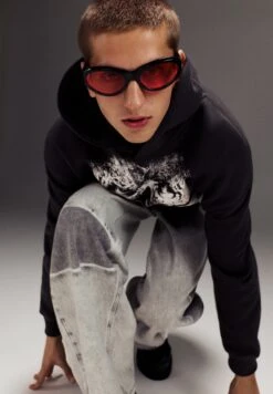 PULL & BEAR STRANGER THINGS - Felpa Con Cappuccio - Dark Grey -Pull & Bear ee34047bcb1d461b802a37873933b0be