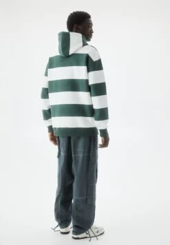 PULL & BEAR Striped - Felpa Con Cappuccio - Green -Pull & Bear ef807dfe8d07481ca4570b9a985d20dc