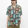PULL & BEAR Printed Short SleeveCamiciaMulti Coloured Uomo Camicie PUC22D0JF-T11