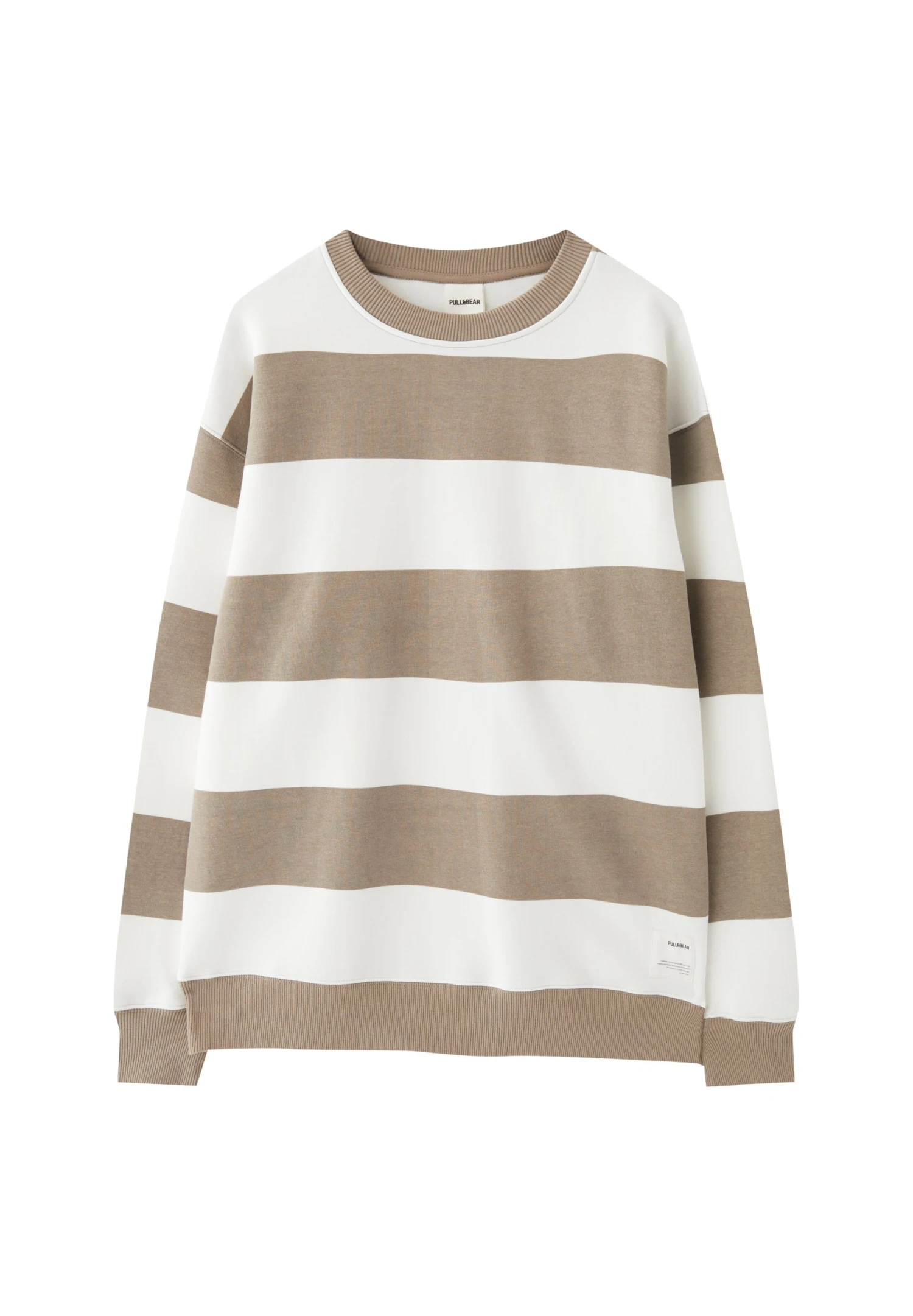 PULL & BEAR Basic Round Neck StripedFelpaLight Brown Uomo Maglieria E Felpe PUC22S0R7-O11 5 PULL & BEAR Basic Round Neck StripedFelpaLight Brown Uomo Maglieria E Felpe PUC22S0R7-O11 - immagine 5