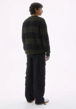 PULL & BEAR Striped Long Sleeve - Maglione - Dark Green -Pull & Bear f2b8779dbb15452a943732c462294bcc