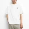 PULL & BEAR Short SleeveWith EmbroideryT-Shirt BasicWhite Uomo T-shirt E Polo PUC22O1OK-A11