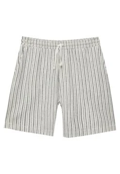 PULL & BEAR Striped Jogger Bermuda - Shorts - White -Pull & Bear f34499bc23374382adfbb810ecbbb9b0