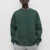 PULL & BEAR ROUND NECK - Felpa - Dark Green