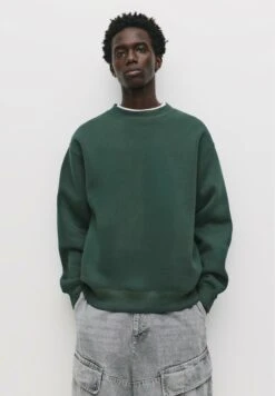 PULL & BEAR ROUND NECK - Felpa - Dark Green