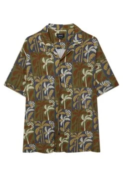 PULL & BEAR Short Sleeve Palm Tree- Camicia - Dark Green -Pull & Bear f64d0d27afc54ae5b671df238acff6a8