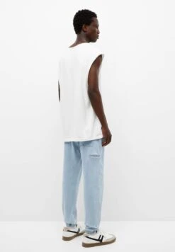 PULL & BEAR Basic Pantaloni SportiviStone Blue Denim Uomo Pantaloni PUC22E0EQ-K11 -Pull & Bear f8cea825067a479e82d2da9caf4fab7d