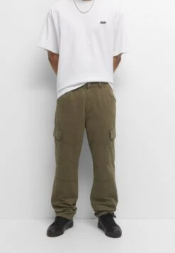 PULL & BEAR Wide-LegPantaloni CargoDark Green Uomo Pantaloni PUC22E0EO-M11