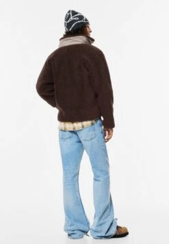 PULL & BEAR Giacca In Pile - Brown -Pull & Bear f95ad1f74bde45a1b594b64e5961a420