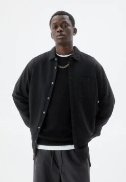 PULL & BEAR Long SleeveCamicia EleganteBlack Uomo Completi E Cravatte PUC22D0KD-Q11