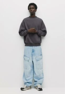 PULL & BEAR ROUND NECK - Felpa - Dark Grey -Pull & Bear fb0b432f71b0490f80ee5d3a0570ae23