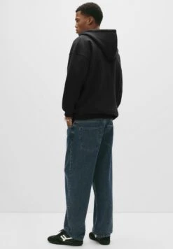 PULL & BEAR Felpa Con Zip - Mottled Black -Pull & Bear fd45e773ea8a41d09e2e8e6bb41699a4