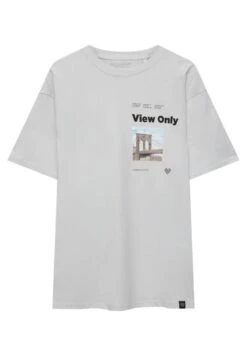 PULL & BEAR Grey Stwd Print- T-Shirt Con Stampa - Light Grey -Pull & Bear fd50fda09def4f1ebd7ddf3771f05241