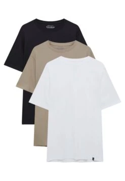 PULL & BEAR Pack Of 3 - T-Shirt Basic - Beige -Pull & Bear fe46b0367bb540bc950cc9cec8242a3b