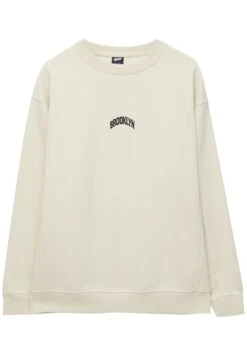PULL & BEAR Brooklyn Varsity- Felpa - Mottled Beige -Pull & Bear ffde3ae7456844faa9b3524e0373907c